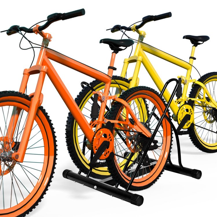 Bike Stand Cycling Rack Floor Storage Organizer for 2-Bicycle image 3