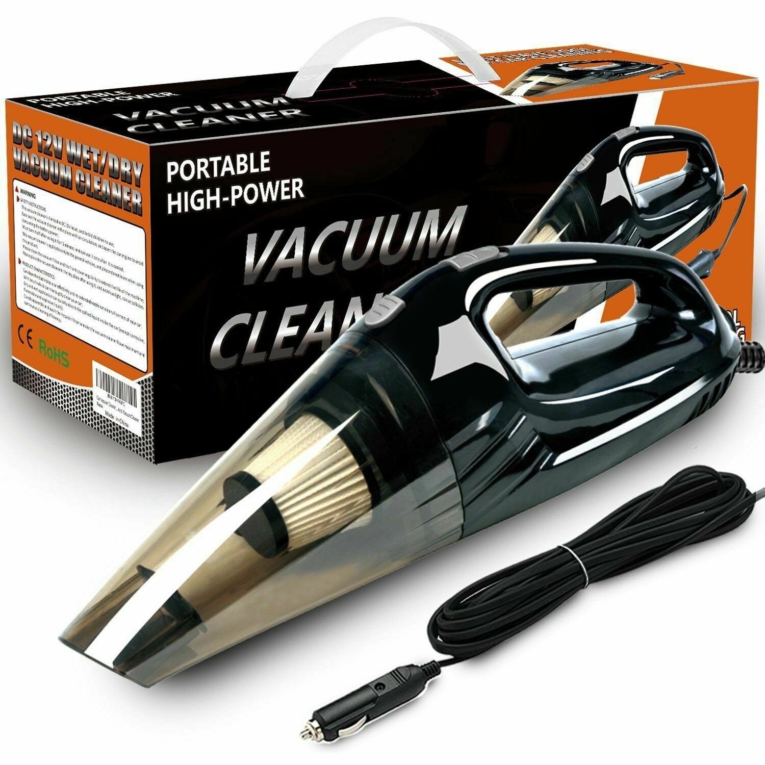 Portable 12V Car Vacuum Cleaner Handheld Duster Dirt Suction Dry & Wet image 7