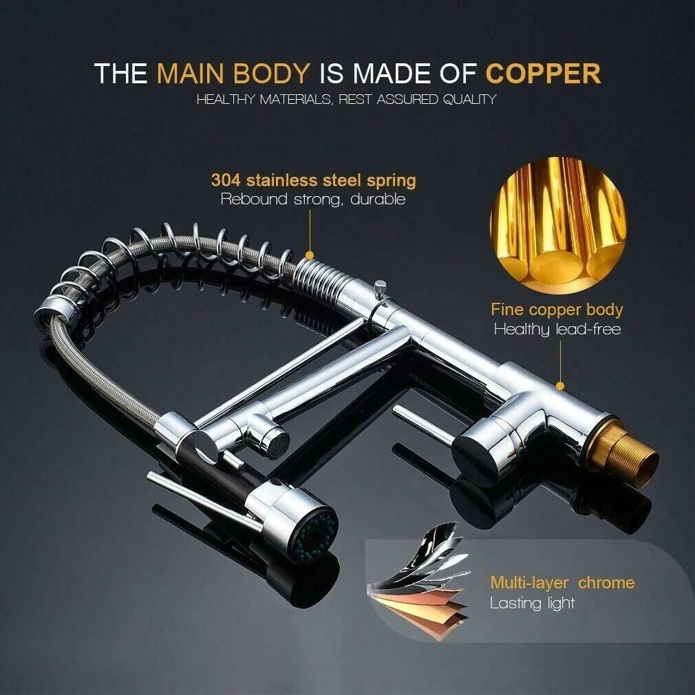Kitchen Faucet Swivel Single Handle Sink Pull Down Sprayer Mixer Tap image 9