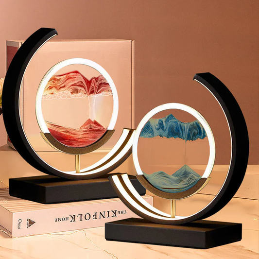3D Hourglass LED Lamp, Mesmerizing Sand Art for Home Decor image 0