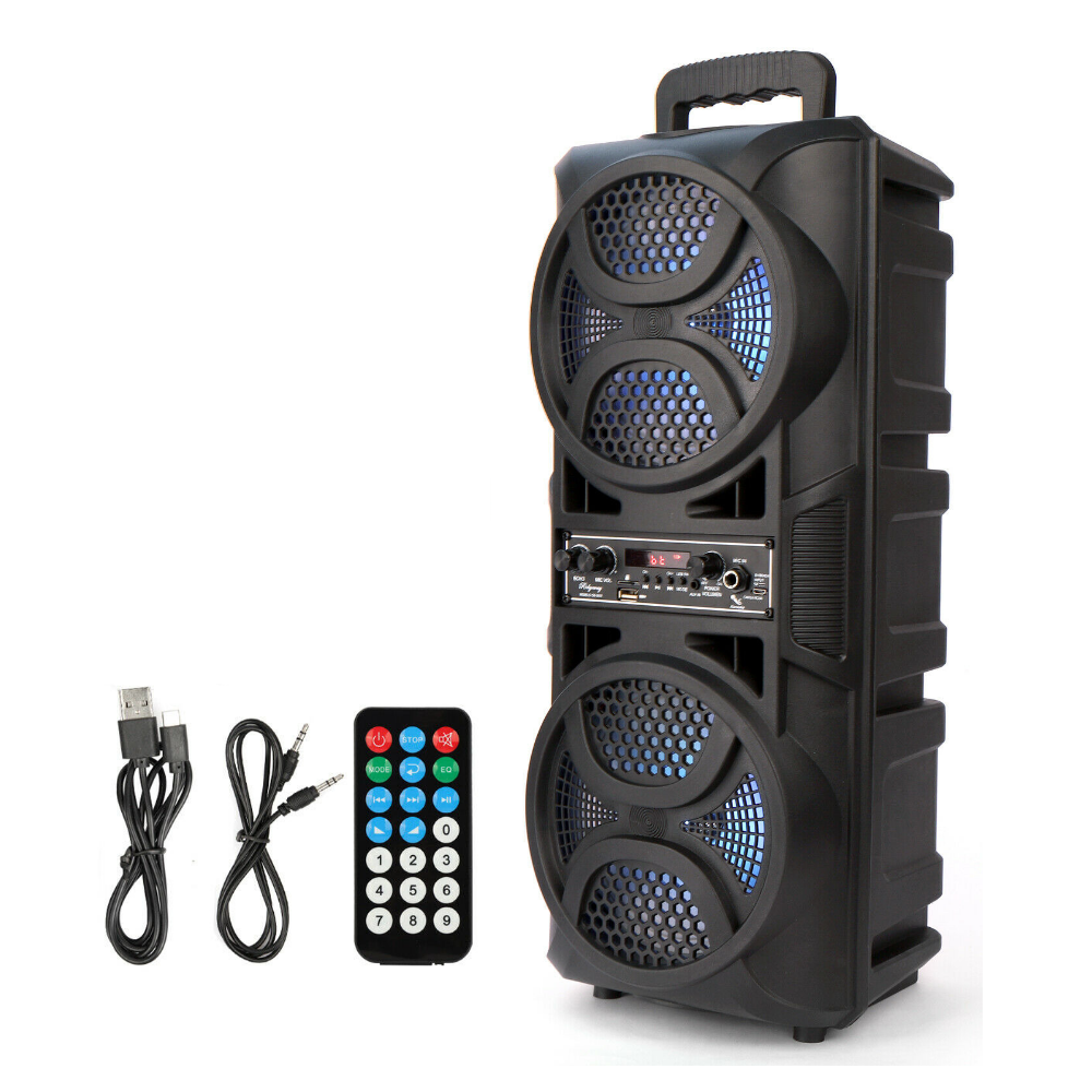 Portable Compact Dual DJ Bluetooth Party Box Speaker With Lights image 0