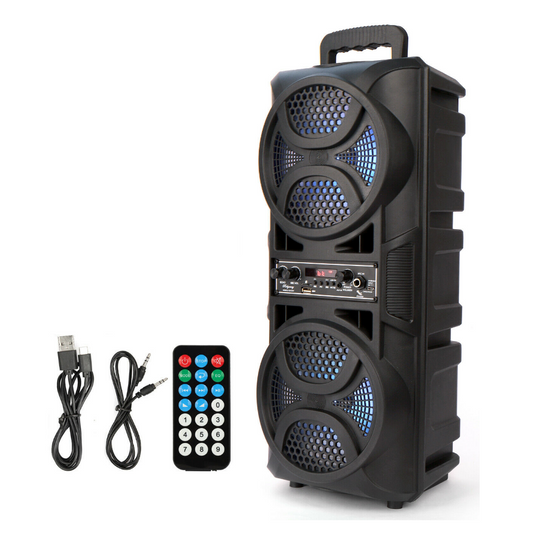 Portable Compact Dual DJ Bluetooth Party Box Speaker With Lights image 0