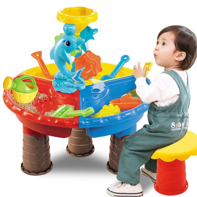 Water And Sand Play Table For Kids - Dolphin Round image