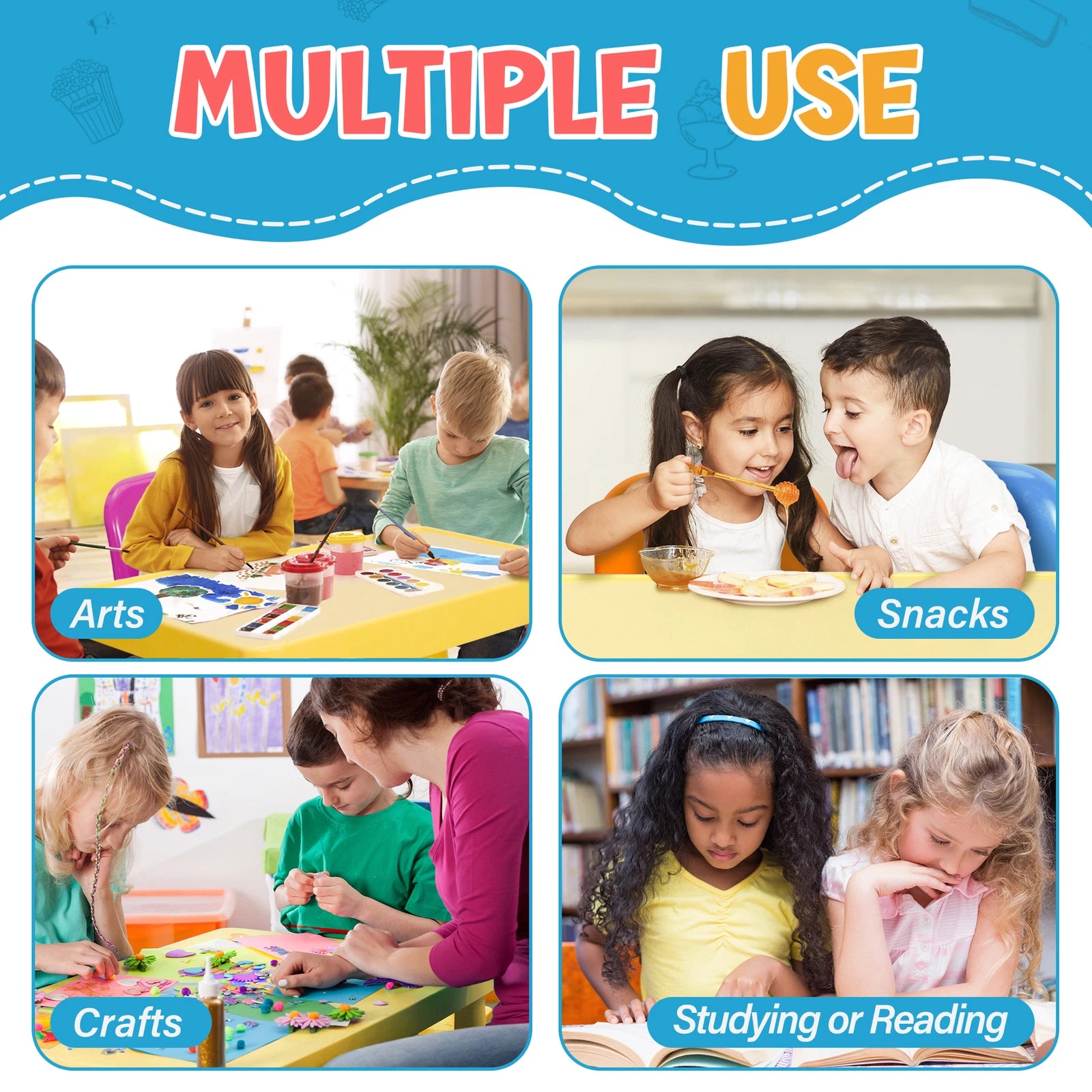 Colorful Kids Activity Learning Play Table And Chairs Set image 9