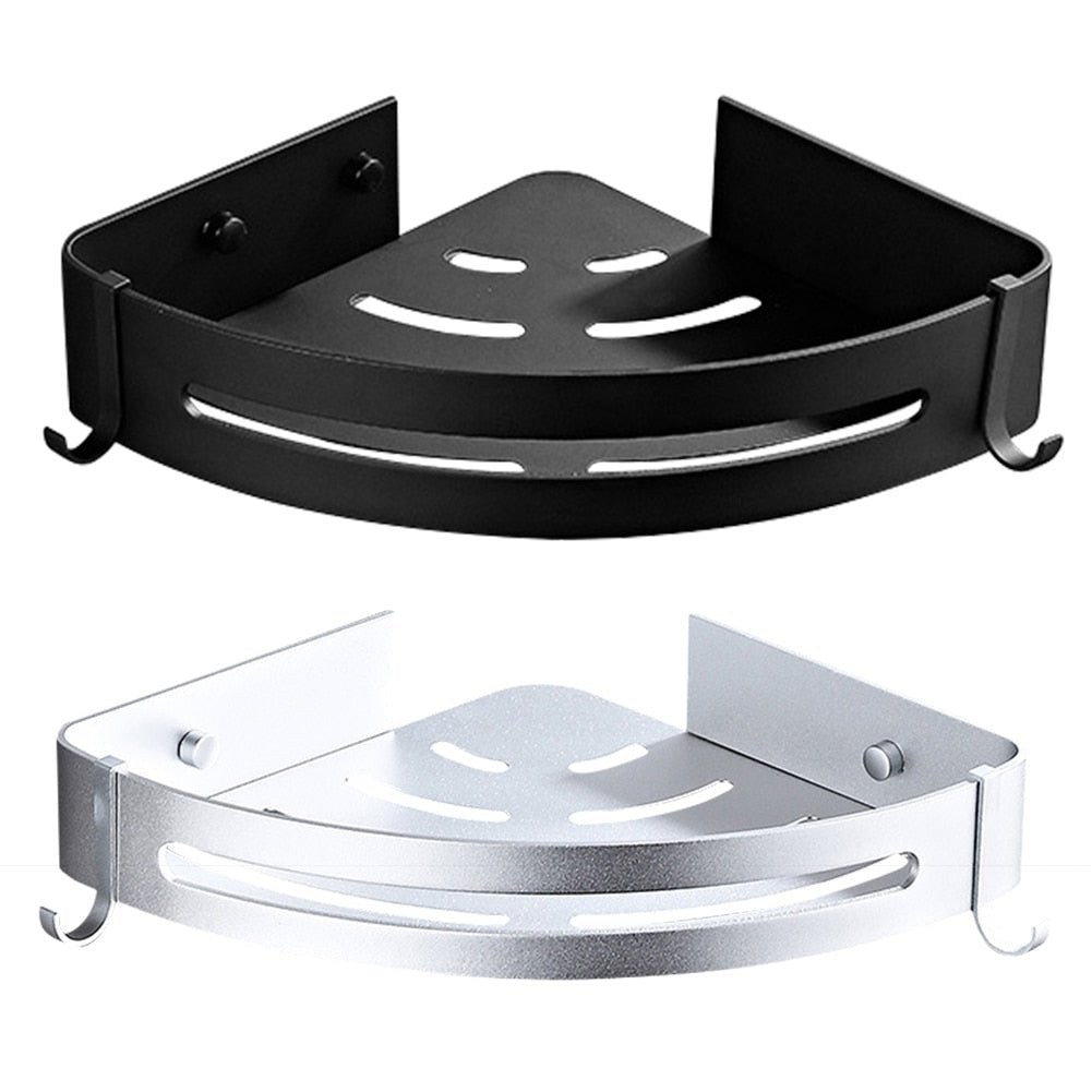 Large Wall Mounted Bathroom Shower Corner Shelf Caddy Rack image 1