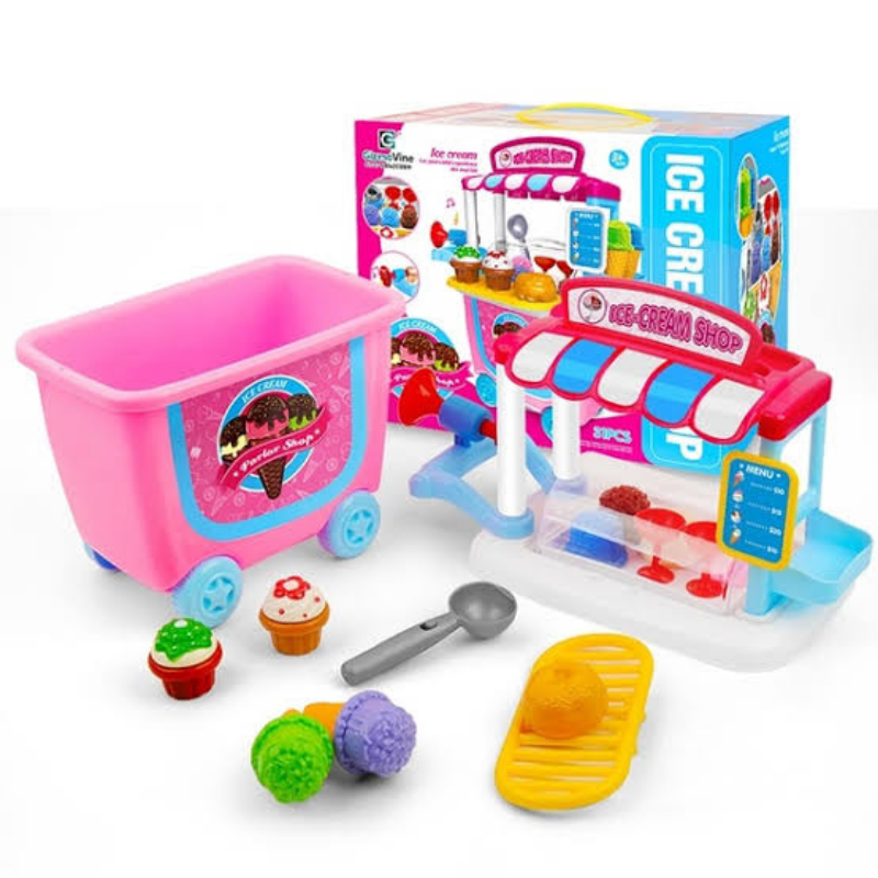 Kids Play Food And Ice Cream Truck Toy Cart image 4