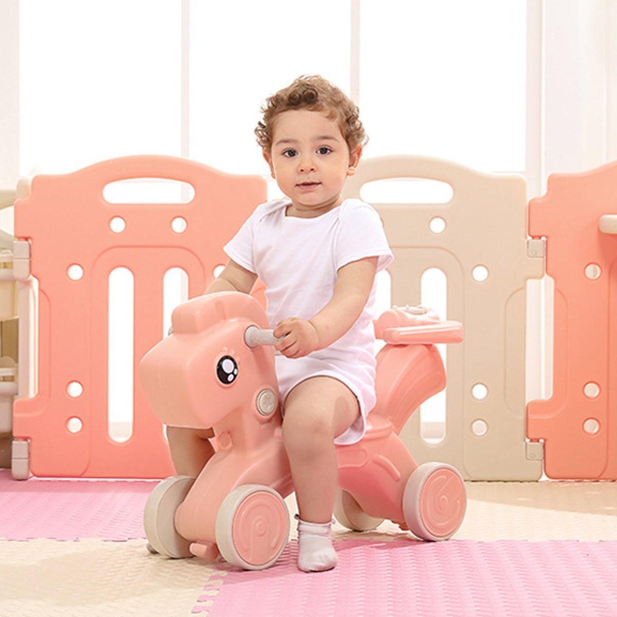 Premium Baby Rocking Horse Toy - Pink image