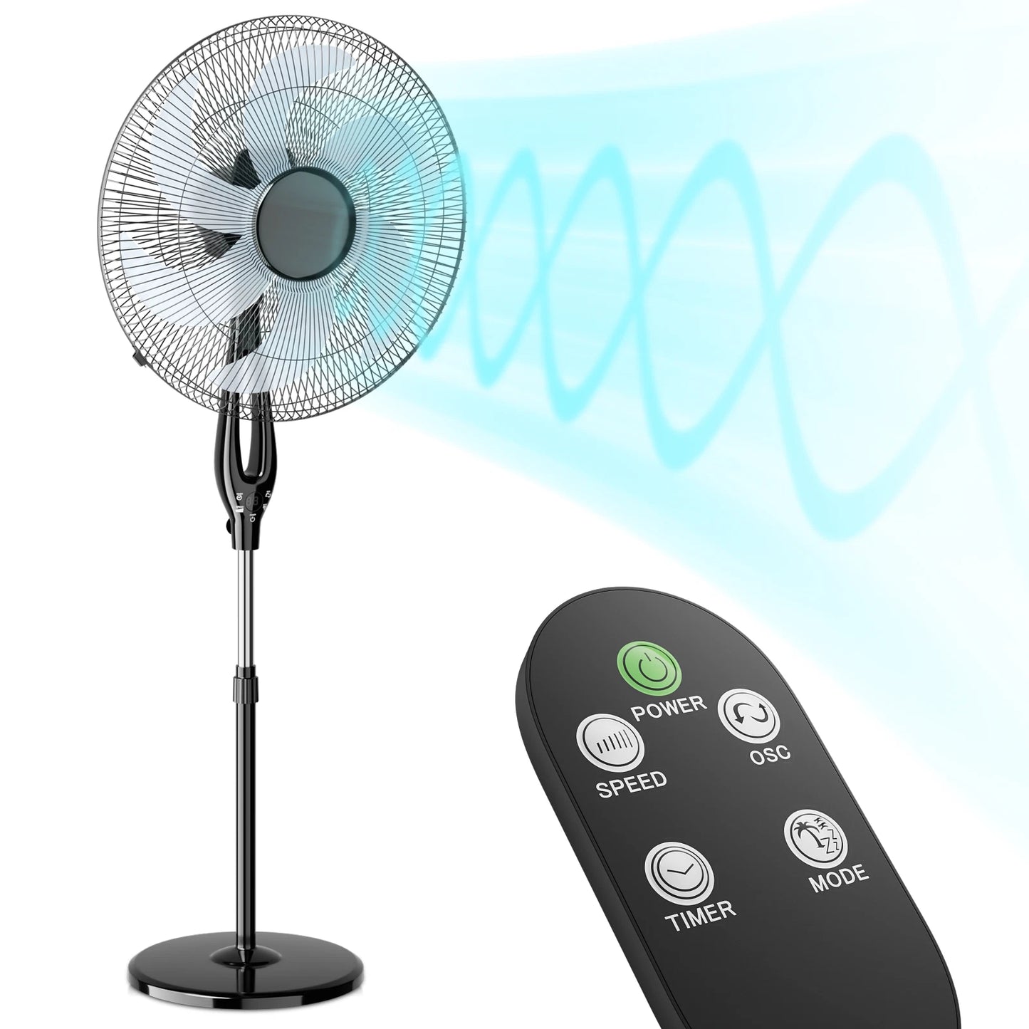 Portable Compact Standing Pedestal Oscillating Fan image 1