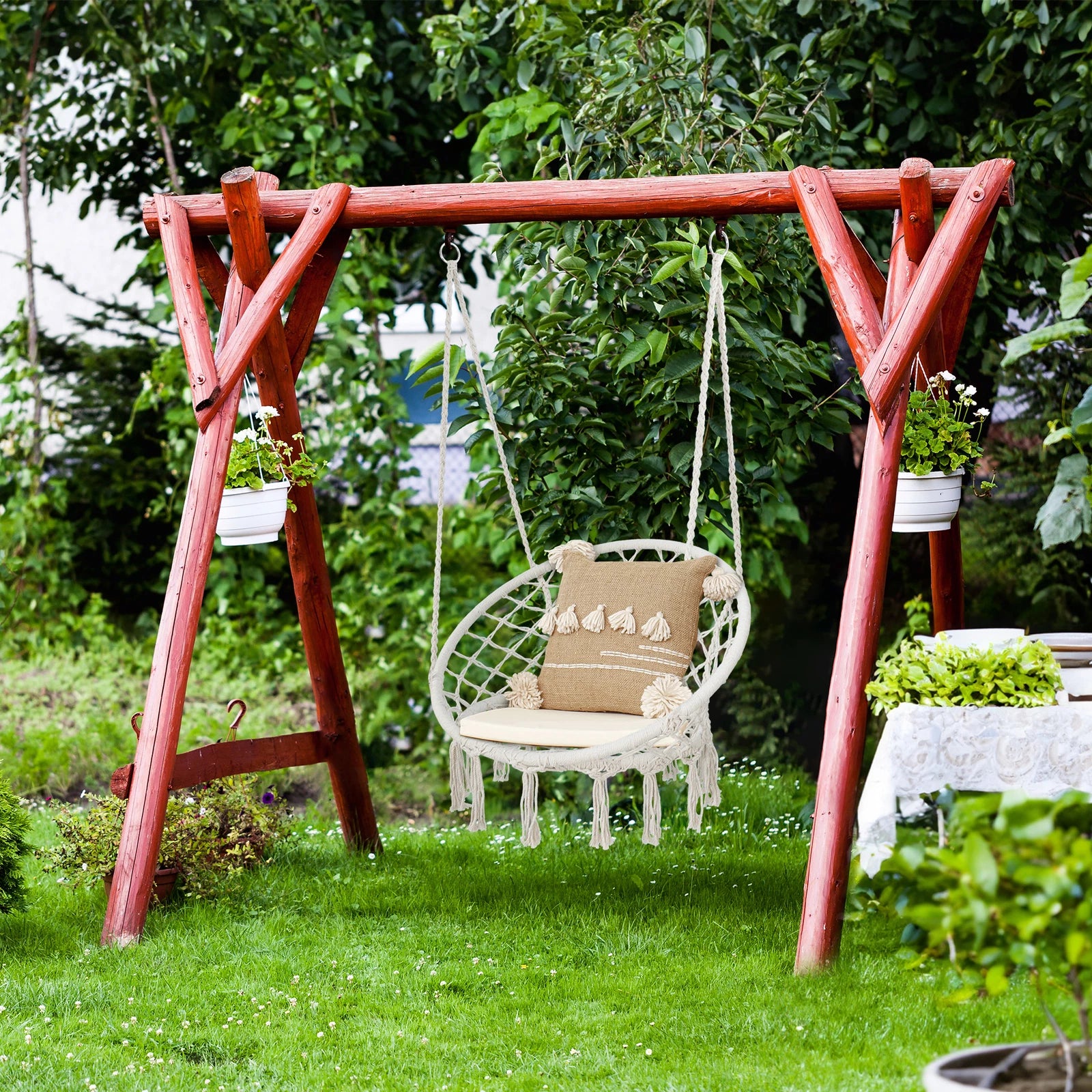 Hanging Hammock Swing Chair Indoor Outdoor image 0