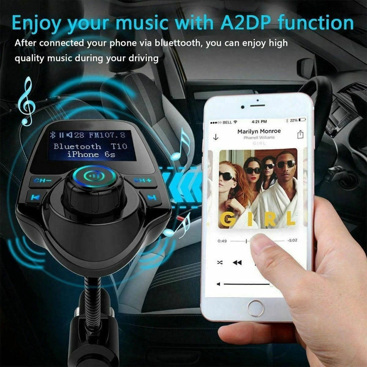 Wireless Car Bluetooth FM Transmitter image 5