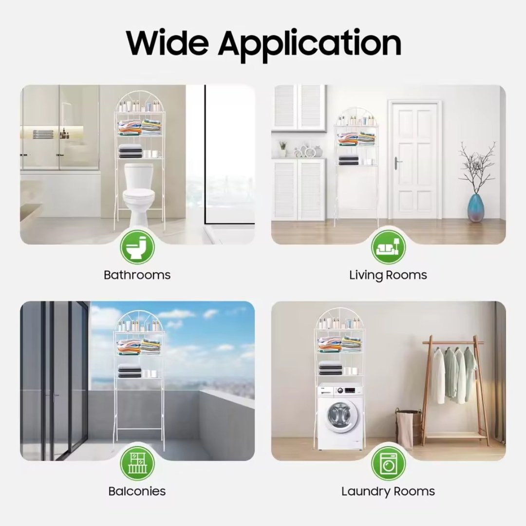 Large Over The Toilet Bathroom Space Saver Storage Shelf image 9