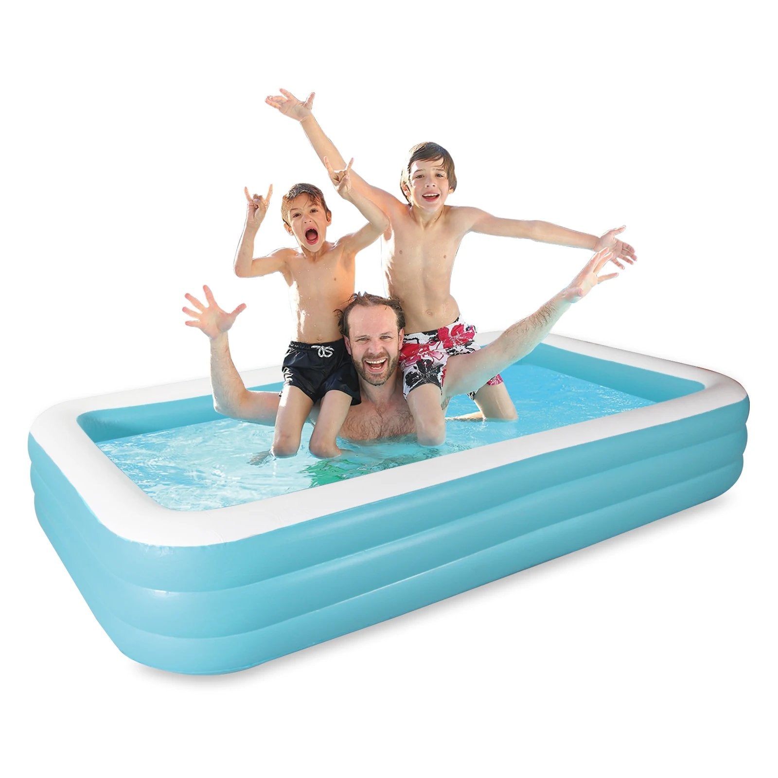 Large Kids Inflatable Blow Up Outdoor Swimming Pool image 1