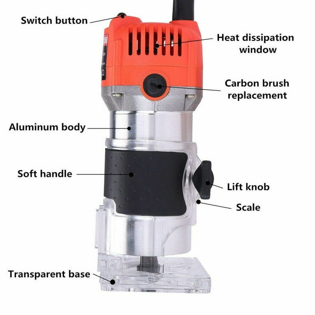 Electric Wood Router Tool Woodworking Polishing Trimmer 800W image 7