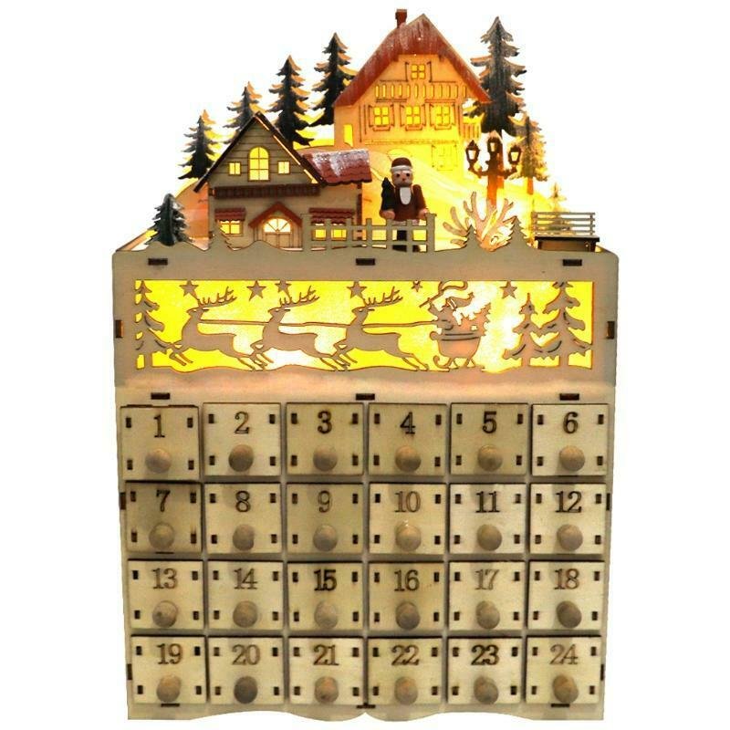 Large Wooden Christmas Advent Countdown Calendar image 0