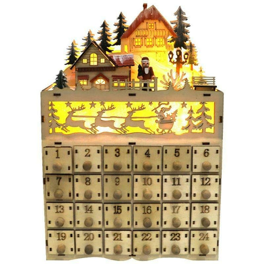 Large Wooden Christmas Advent Countdown Calendar image 0