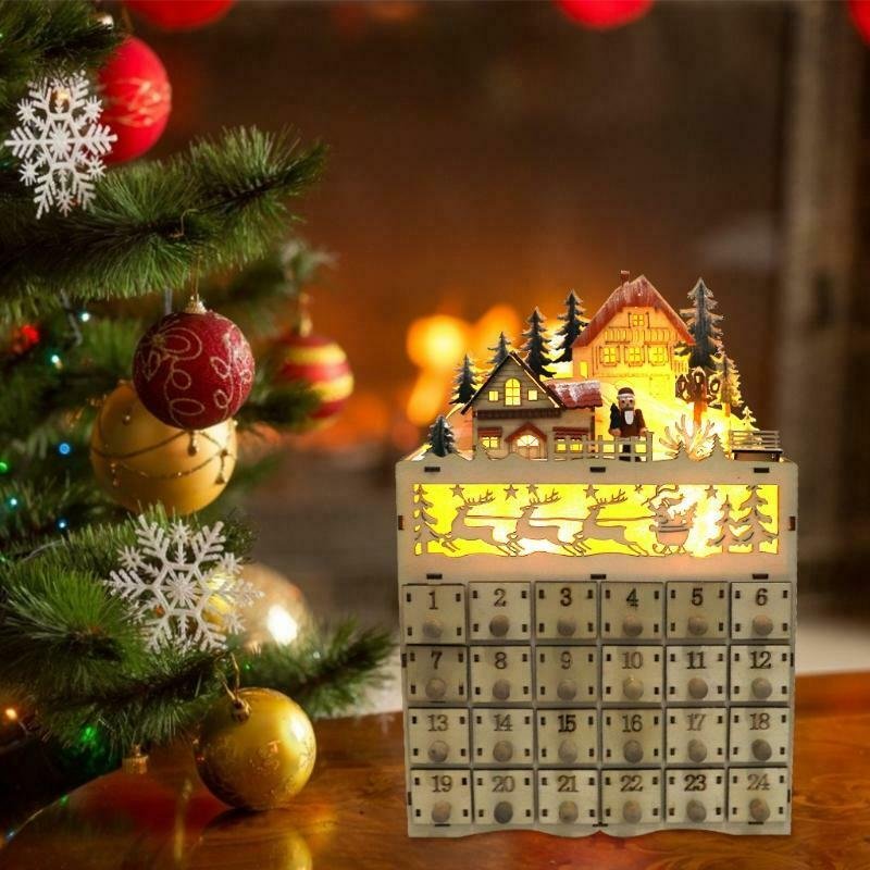 Large Wooden Christmas Advent Countdown Calendar image 1