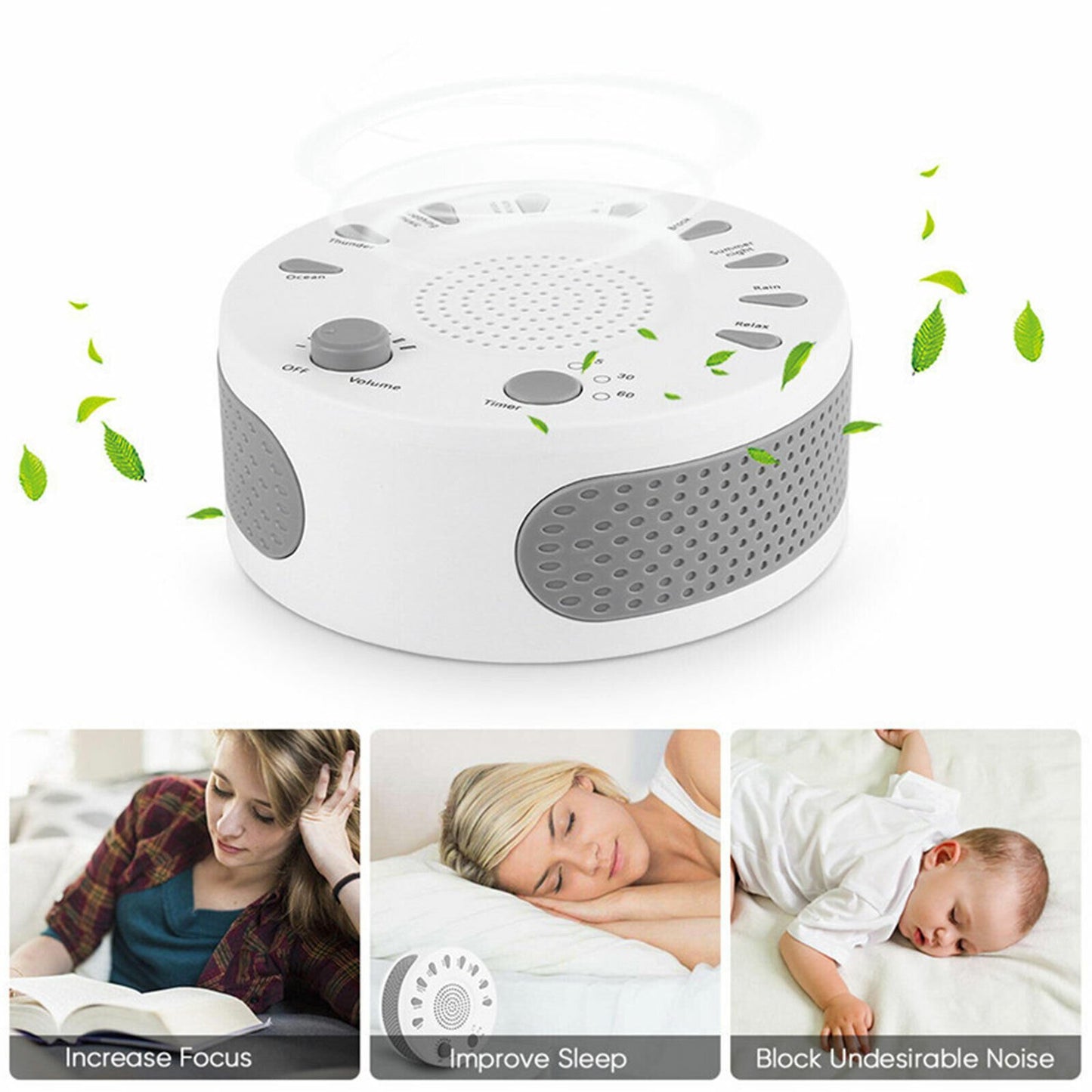 Relaxing White Noise Background Sleep Sound Machine image 1