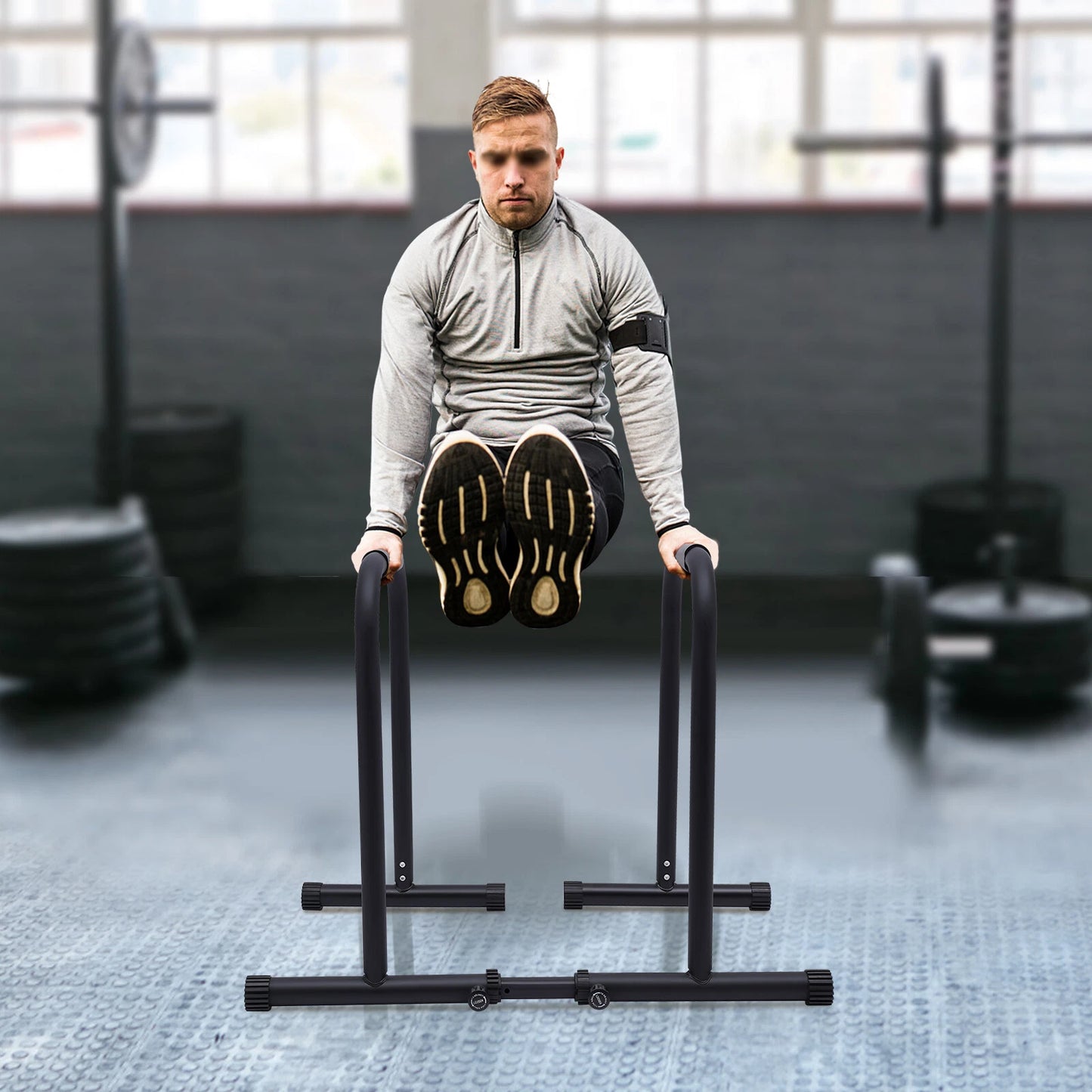 Portable Parallel Home Exercise Dip Station Bar image 1