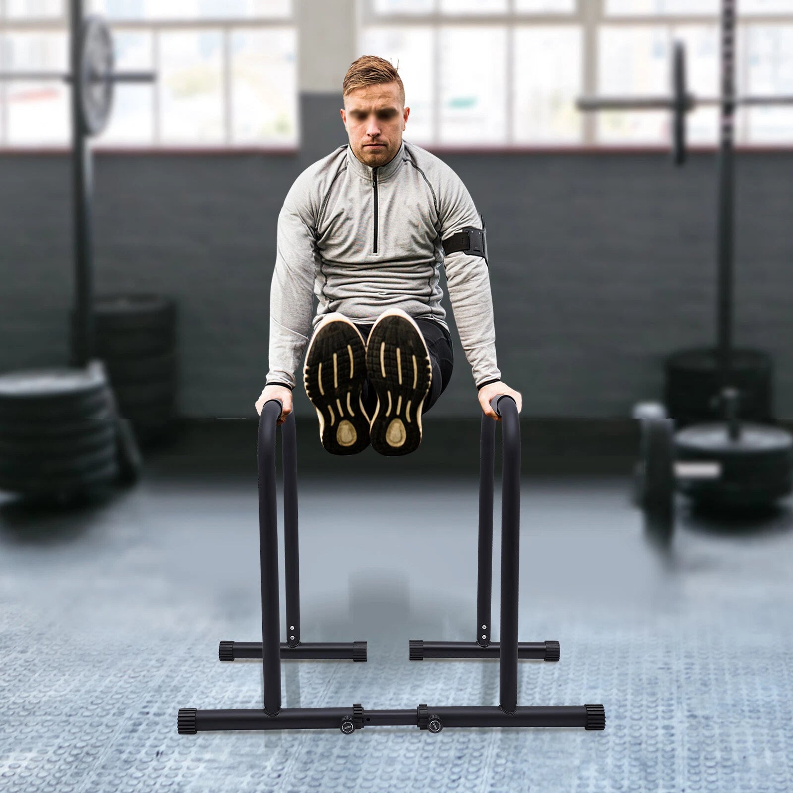 Portable Parallel Home Exercise Dip Station Bar image 1