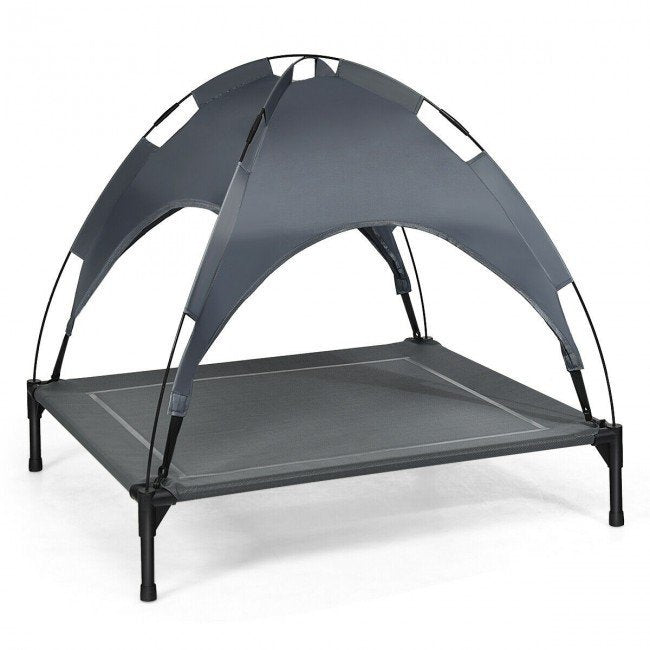 Portable Elevated Outdoor Pet Bed with Removable Canopy Shade image 3