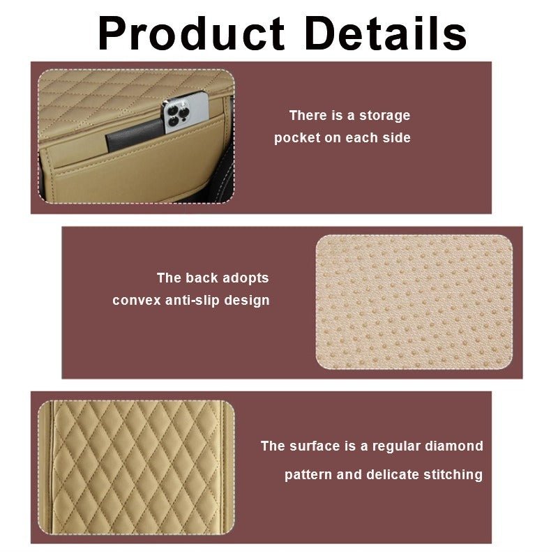 Car Armrest Box Reinforced Pad With Side Storage Bag image 1