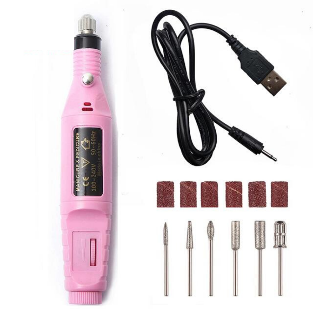 Portable Electric Nail File Drill Machine Kit - Pink image