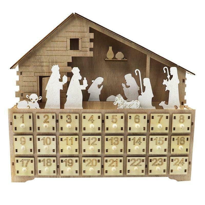 Traditional Wooden Reusable Christmas Nativity Advent Calendar image 5