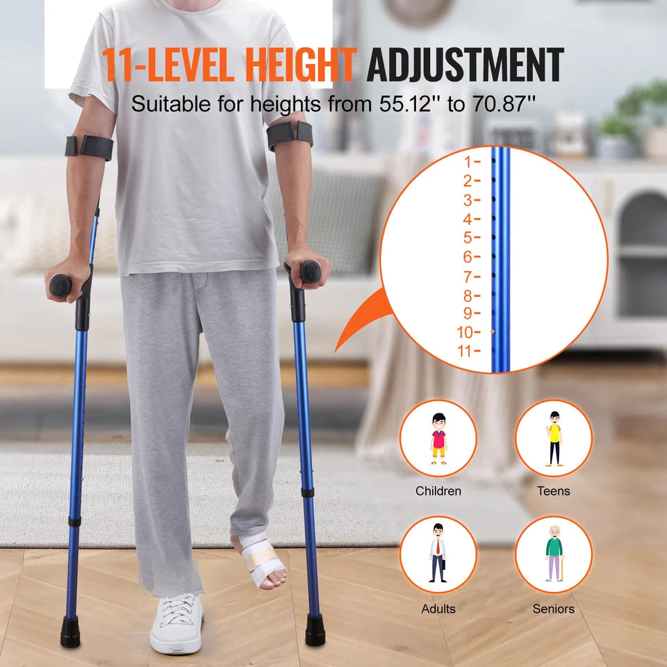 Lightweight Ergonomic Adjustable Forearm Crutches image 1