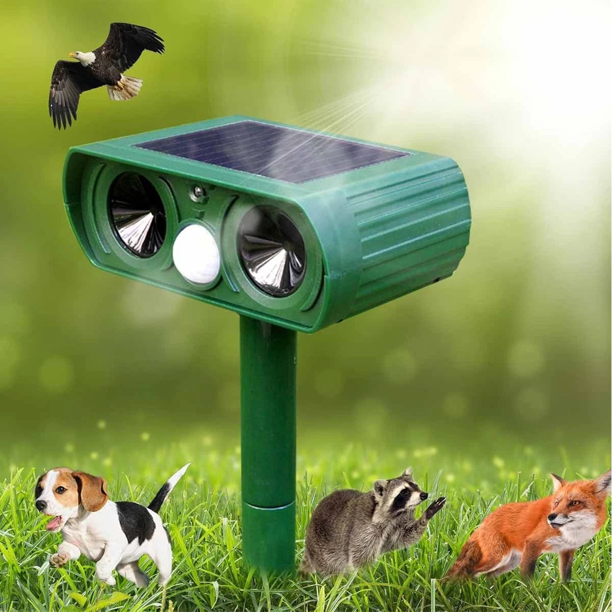 Solar Powered and Ultrasonic Animal Repellent image 1