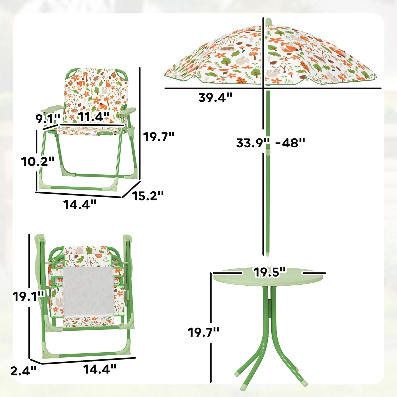 Kids Outdoor Picnic Bench Table Set With Umbrella image 7