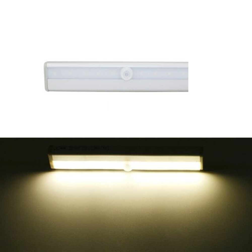 Battery Operated LED Closet Light Wireless Motion Sensor - 10LEDs Warm White image