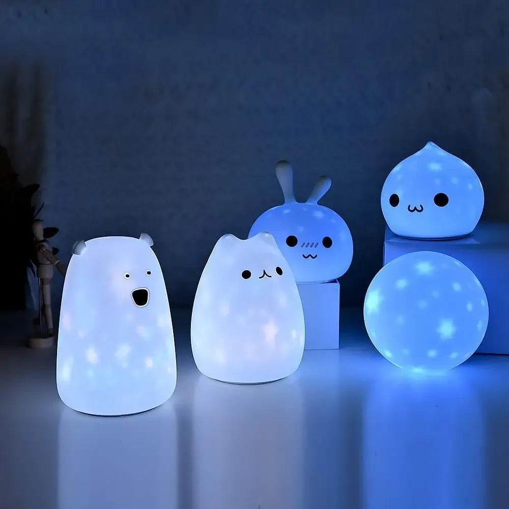 Glitter Animals LED night lamp