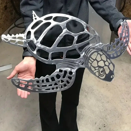 Metal Sea Turtle Wall Art Decor Mediterranean Beach Theme Hanging Ornament