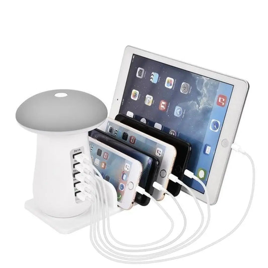 Multi-Port Mushroom Lamp Charging Dock Station