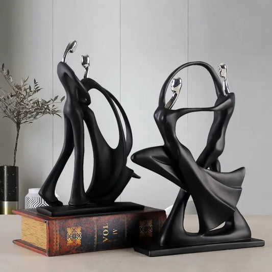 Nordic Art Dancing Couple Resin Figure Ornaments Figurines