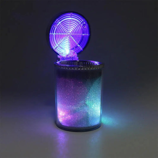 Portable Mini Car Ashtray with Colourful LED Light