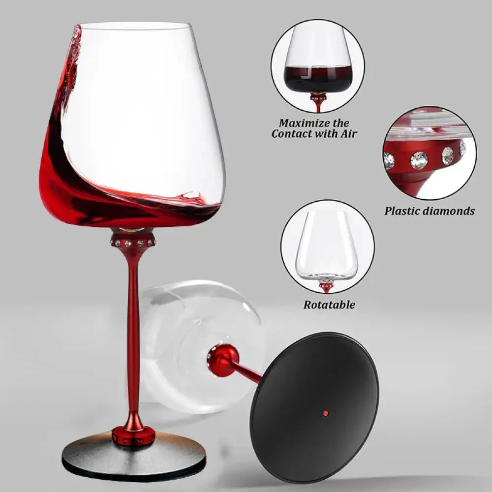 Rotating Glass Wine Goblets