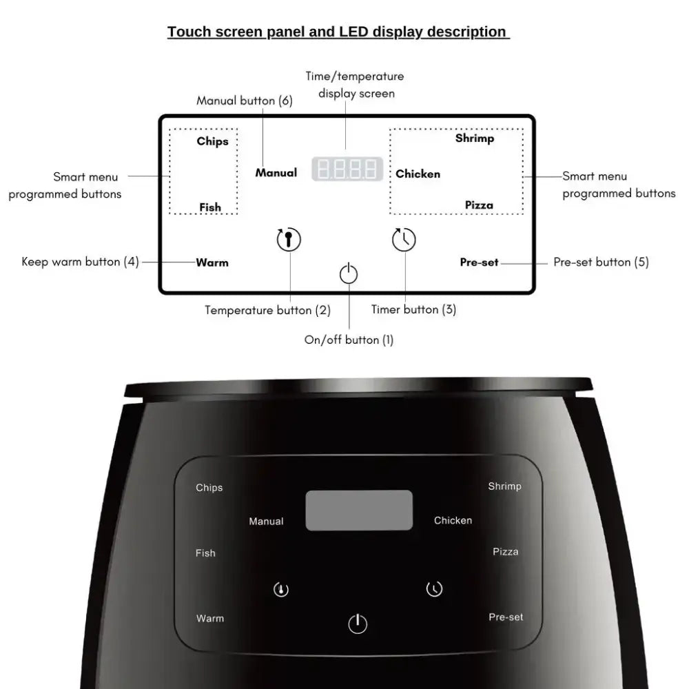 Smart Touchscreen 6L Air Fryer