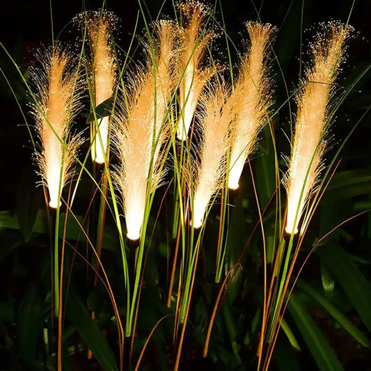 Solar Fiber Optic Garden Reed Lamp  Outdoor Waterproof LED Lawn Light