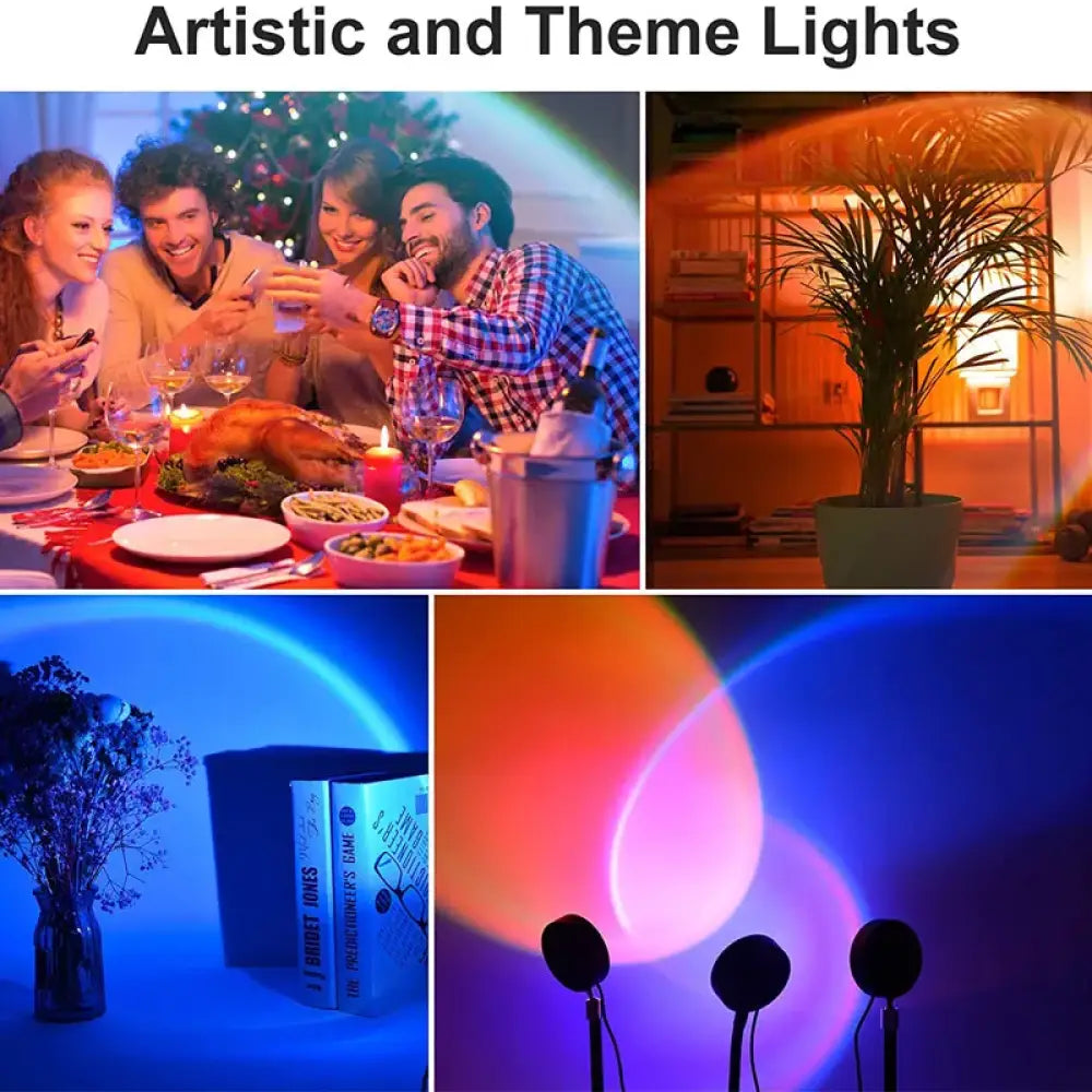 Sunset Projector Lamp Rainbow Atmosphere Night Light