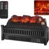 23" 1400W Electric Fireplace Logs Heater Realistic Flame Hearth Insert Wood Fire