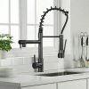 Matte Black Single Handle Pull Down Sprayer Kitchen Faucet with 360° Rotation Mixer Tap