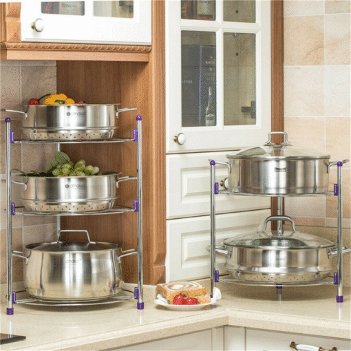 Large 5 Tier Pots And Pans Storage Organizer Rack - Image 3
