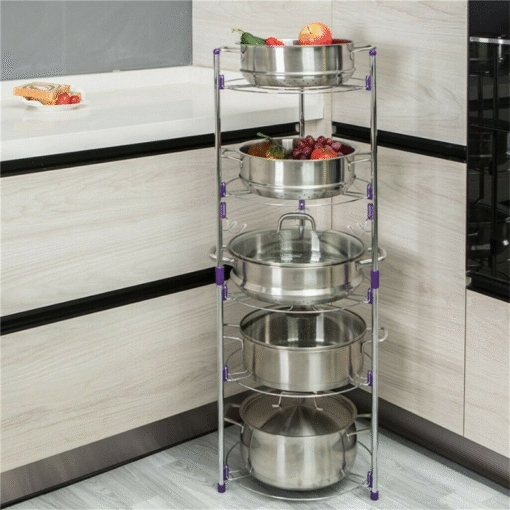 Large 5 Tier Pots And Pans Storage Organizer Rack - Image 4