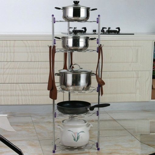 Large 5 Tier Pots And Pans Storage Organizer Rack - Image 5