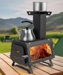 Portable Wood Burning Camping Cooking Heater Stove