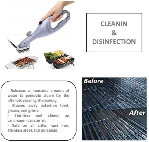 Barbecue Grill Outdoor Steam Cleaning Brush BBQ Cleaner Charcoal Scraper - Image 5