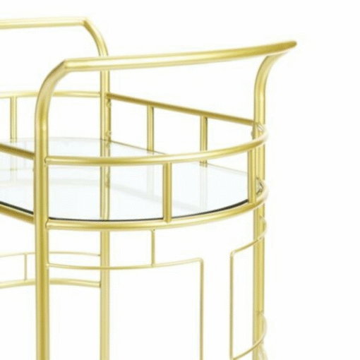 Modern Rolling Wine Liquor Beverage Gold Bar Cart - Image 4