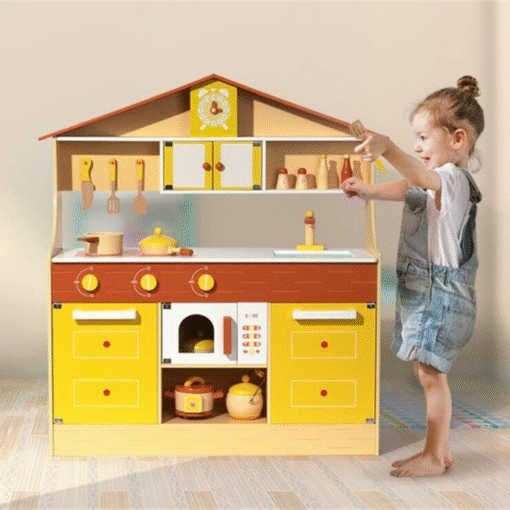 Childrens Wooden Pretend Play Toy Kitchen Set - Image 2