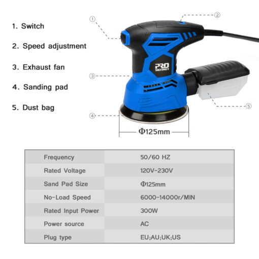 Electric Handheld Orbital Palm Sander Machine - Image 3